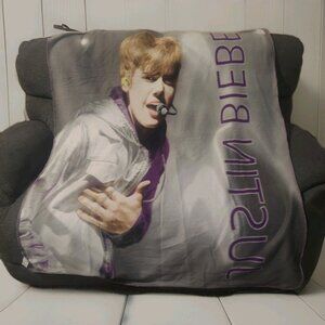 Justin Beiber Fleece Throw Blanket 2012 Rare Bravado 50x60 Boy Band